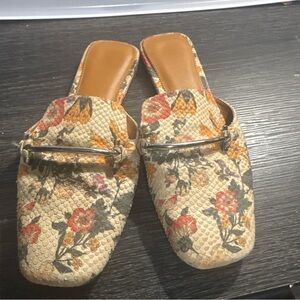 Franco Sarto Floral Embossed Mules